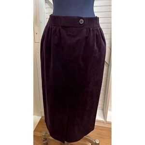 Western Skirt Womens Med Sz 8 Suede pencil Maxi purple satin lined‎ Boho